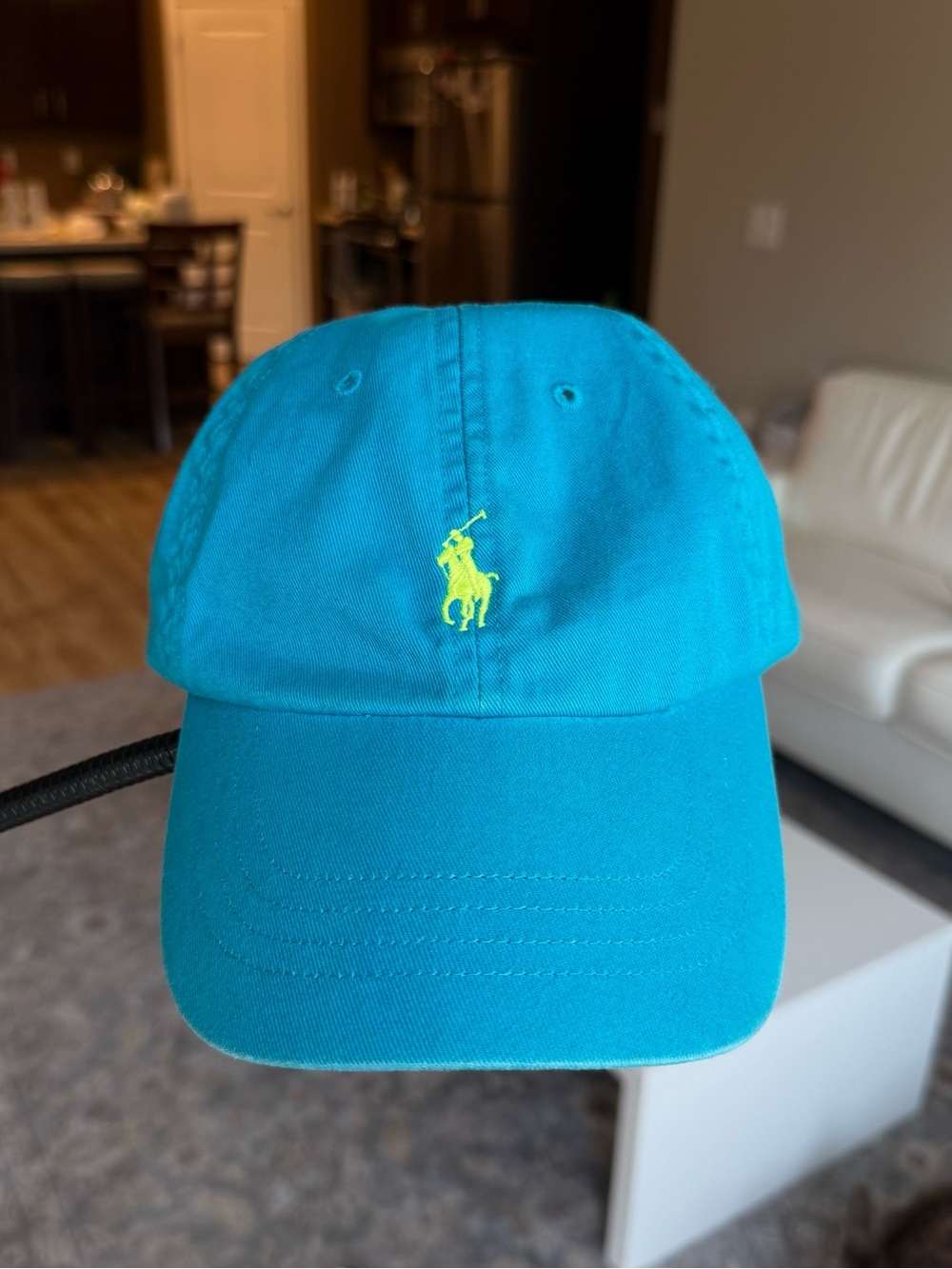 Polo Ralph Lauren Cove Blue with Neon Yellow Pony Logo Ball Cap
